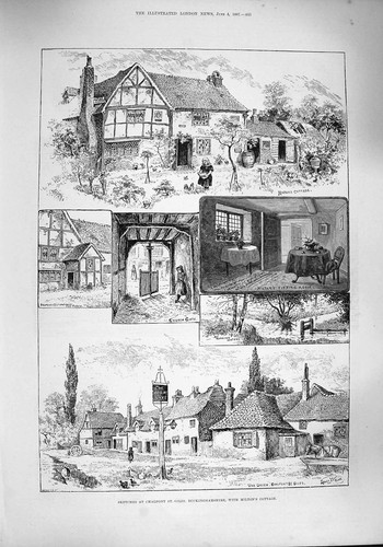 Old antique print 1887 - old,