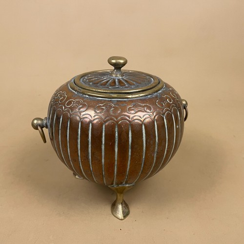 Copper striped pot - striped,
