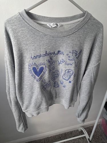 Grey cropped jumper size - cropped, jumper.