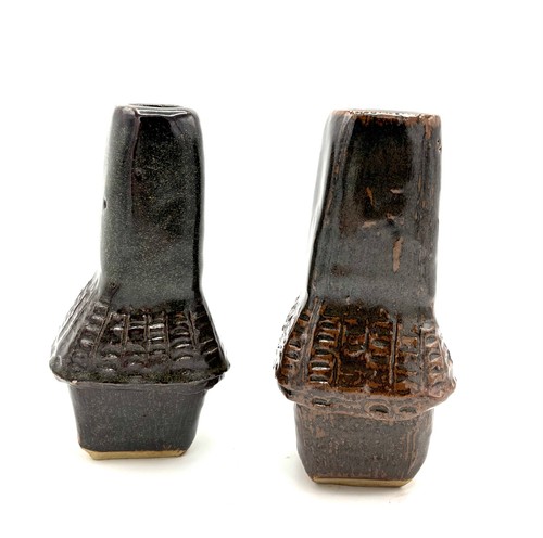 Art pottery pair textured - pair, of