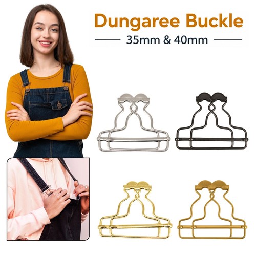 Metal dungaree overall clips - metal,