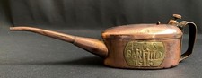 COPPER PLUNGE OIL CAN JOHN ELLIOT SONS BANFIELD 1915 STEAM ENGINE TRACTOR OILER