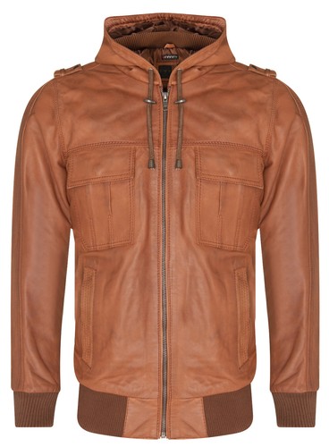 Men brown leather - men's, bomber