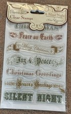 Docrafts Papermania Clear Stamp Set - A Silent Night - Sentiments