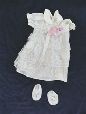 16"  DOLL BABY ANNABELL CREAM  STUNNING CHRISTENING GOWN DRESS & SHOES