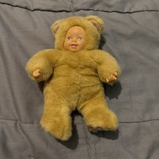 Vintage Anne Geddes Brown bear baby 1998 8 Inch Plush Doll Bean Filled
