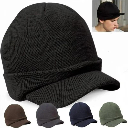 Men winter hat thick knitted - winter,