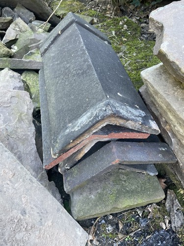 Reclaimed roof ridge tiles - roof,