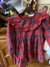 Party Winter Tartan Dress Red 7 8 Years Girls New