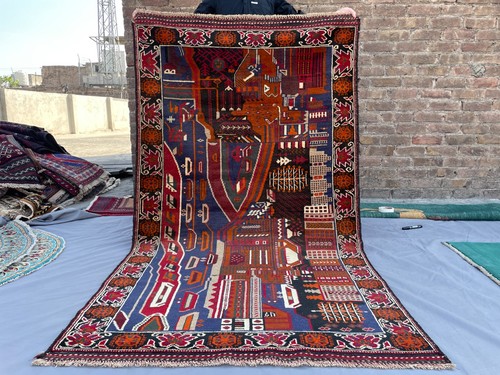 3x6 afghan pictorial war - afghan, rug
