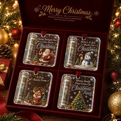 Christmas cash gift ornament - christmas,