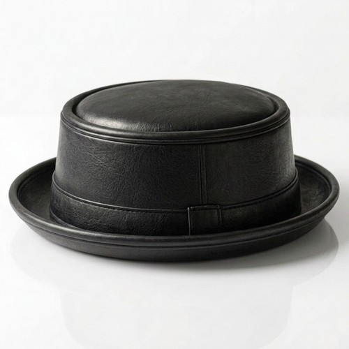 Handmade black leather - handmade, pork