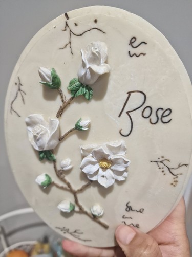 Vtg oral floral3d rose wall - oral,