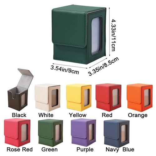 Leather card deck box - leather,