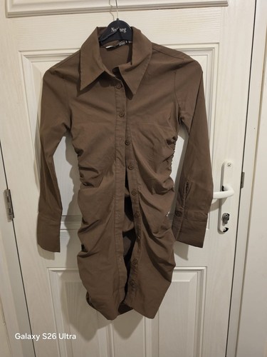 Zara brown ruched long sleeve - ruched,