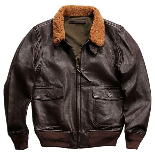 Men leather flight fur - leather,