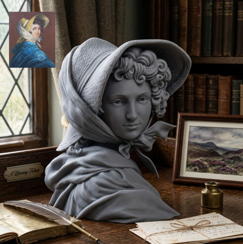 Emily bronte bust statue - v2,