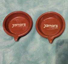 x2 Jamie's Italian Terracotta Ramacins Brown Small Oil Dipping Bowl Jamie Oliver