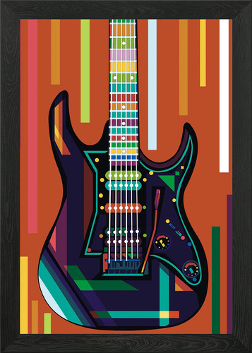 Guitar ibanez popart - ibanez, framed