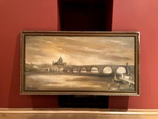 Large Vintage Ominous Oil