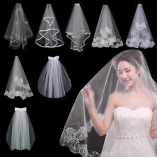 Layer Short Simple Photo Veil Wedding Veil Bridal Veil Women's Tulle Lace Edge