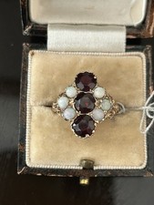Victorian Opal And Garnet antique Ring 