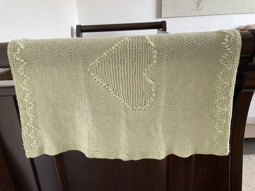 Hand knitted pram blanket - knitted, in
