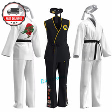 The Karate Kid Daniel LaRusso Cosplay Costume Karate Kid Adult Uniform Outfit UK