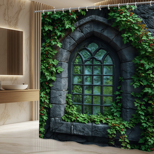 Gothic stone window shower