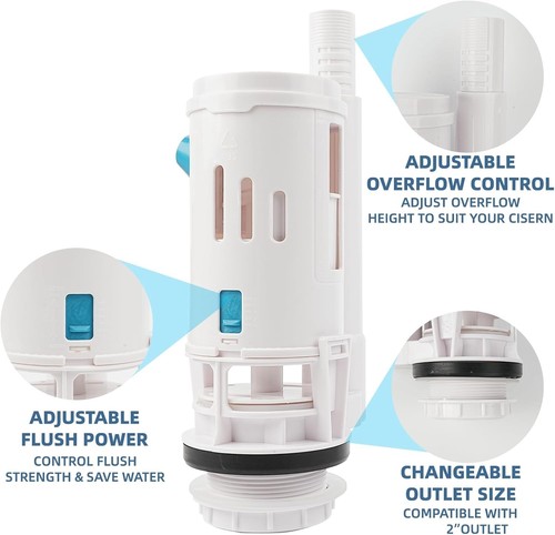 Adjustable toilet dual - adjustable, flush