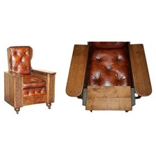 1920'S AMERICAN PROHIBITION HIDDEN STORAGE DRINKS CABINET CHESTERFIELD ARMCHAIR