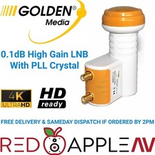 Universal 0.1db Twin 2 Output 40mm Collar Satellite LNB Hotbird Astra Freesat