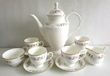 MAYFAIR "ALPINE" BONE CHINA 11 PIECE COFFEE SET POT,CUPS,SAUCERS,MILK JUG & BOWL