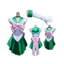 Uniform Sailormoon Fancy Dress & Gloves G36 Sailor Moon Jupiter Costume Cosplay
