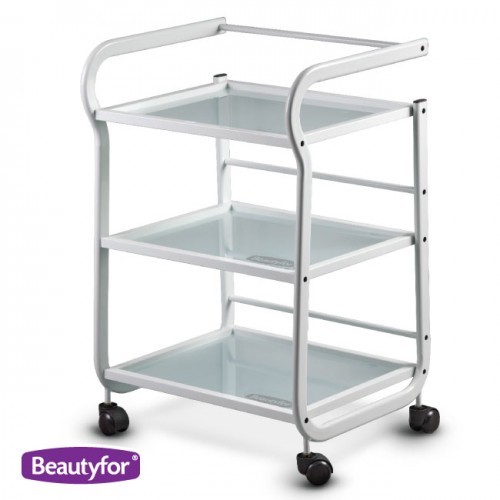 White metallic trolley with - white,