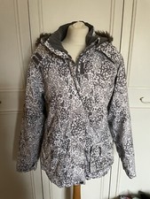 White Grey Coat Hooch size 8-10 Uk Ladies Winter Warm Active Jacket Sky Top