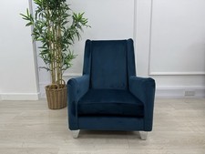 DFS Peace Accent Chair In Blue Velvet