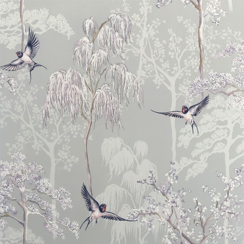 Japanese garden grey - grey, wallpaper