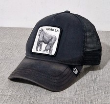 Goorin Bros Trucker Hat One Size Mens Black Silverback Gorilla Snapback Cap Mesh