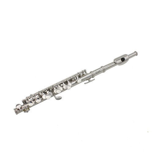 Piccolo silver flute with - silver,
