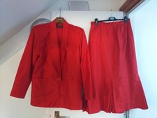 VINTAGE RED 80's SKIRT SUIT