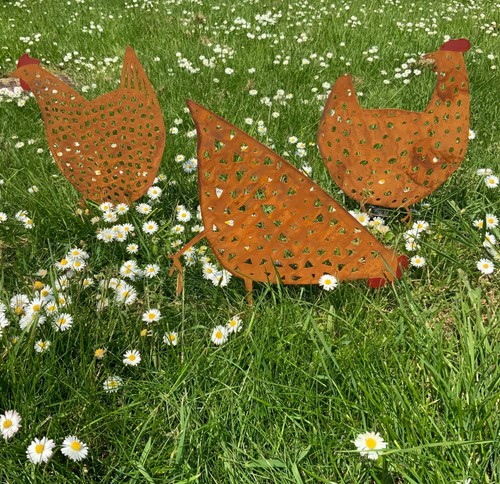 Metal chicken hen - 3,