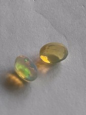 OPAL PAIR - 7 .0 x 5 mm. NATURAL FIRE OPALS . ETHIOPIAN. 100% GENUINE OPALS.