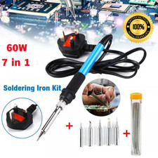 60W Adjustable Temp Soldering Iron Kit Electronics Welding Solder Irons Tool UK