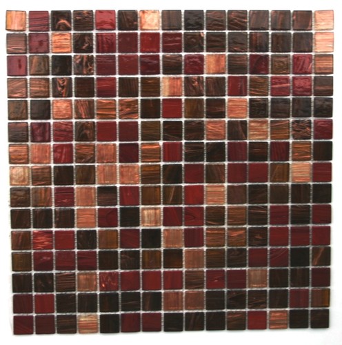 Glass mosaic tiles mahogany - tiles,
