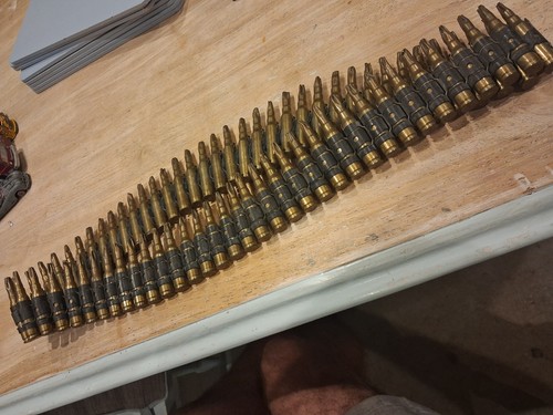 Ammo military round metal belt - round,