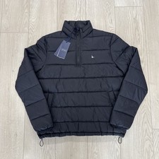 Jack Wills Kershaw Half Zip Puffer Jacket Black Size Small Men’s Rrp £99