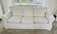 USED Ikea EKTORP Cover for 3-Seat Sofa ,Blekinge White,400.476.04,good condition