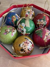 Disney Store Christmas Bauble Set. 7 In Total. Comes In Original Box