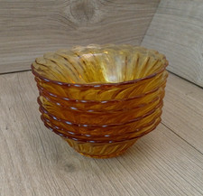Amber glass bowl set - glass, bowls